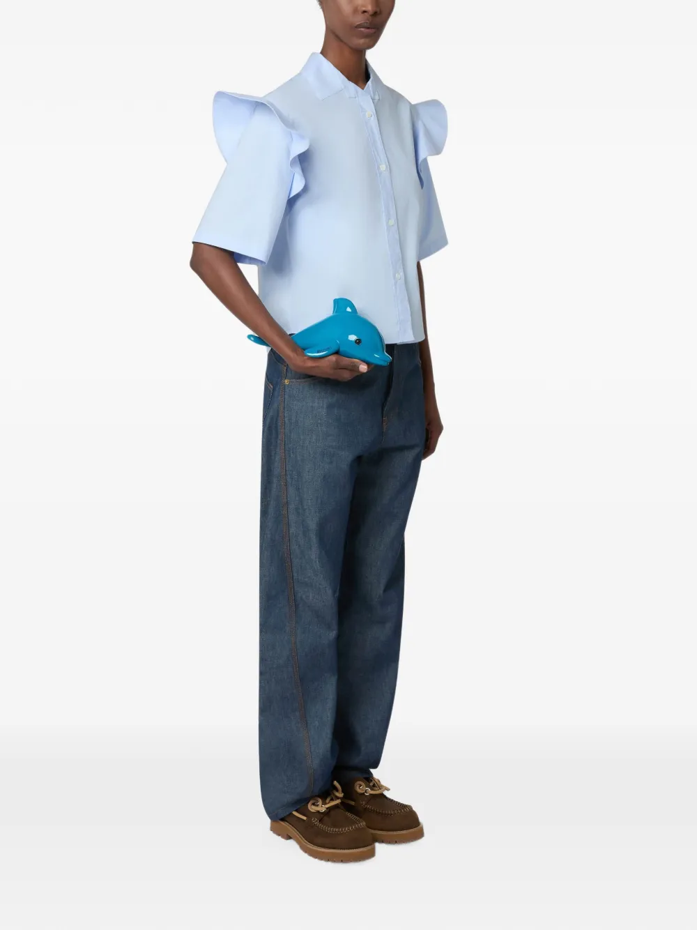 Moschino Dolfijnvormige schoudertas Blauw
