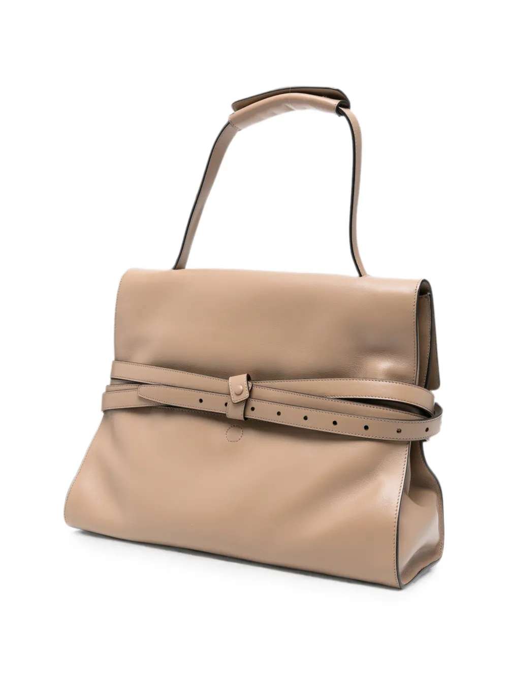 Moschino Leren shopper met riem Beige