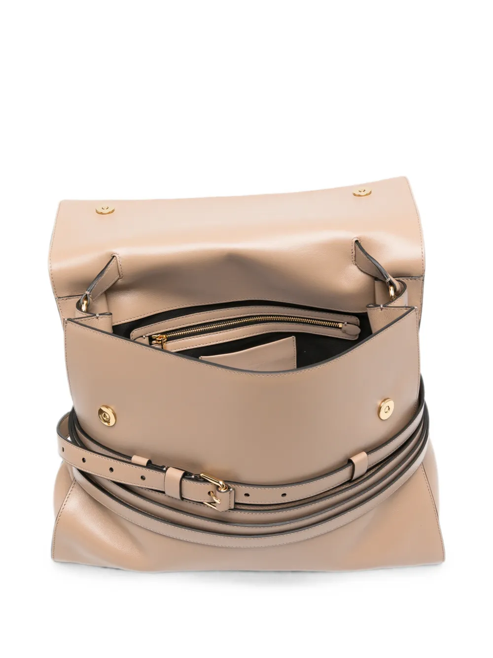 Moschino Leren shopper met riem Beige