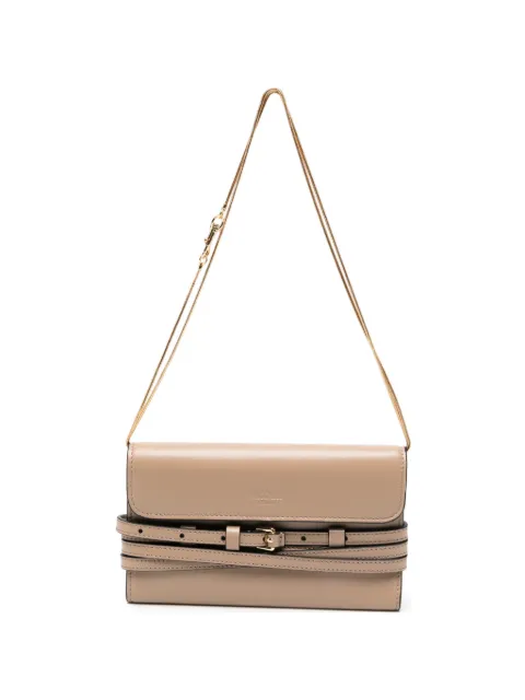 Moschino buckled-strap chain-link wallet