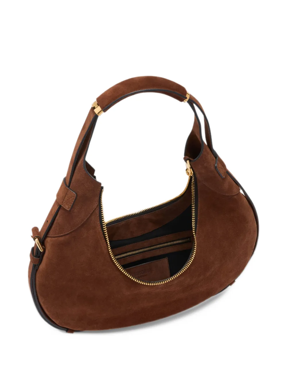Moschino Suède schoudertas Bruin