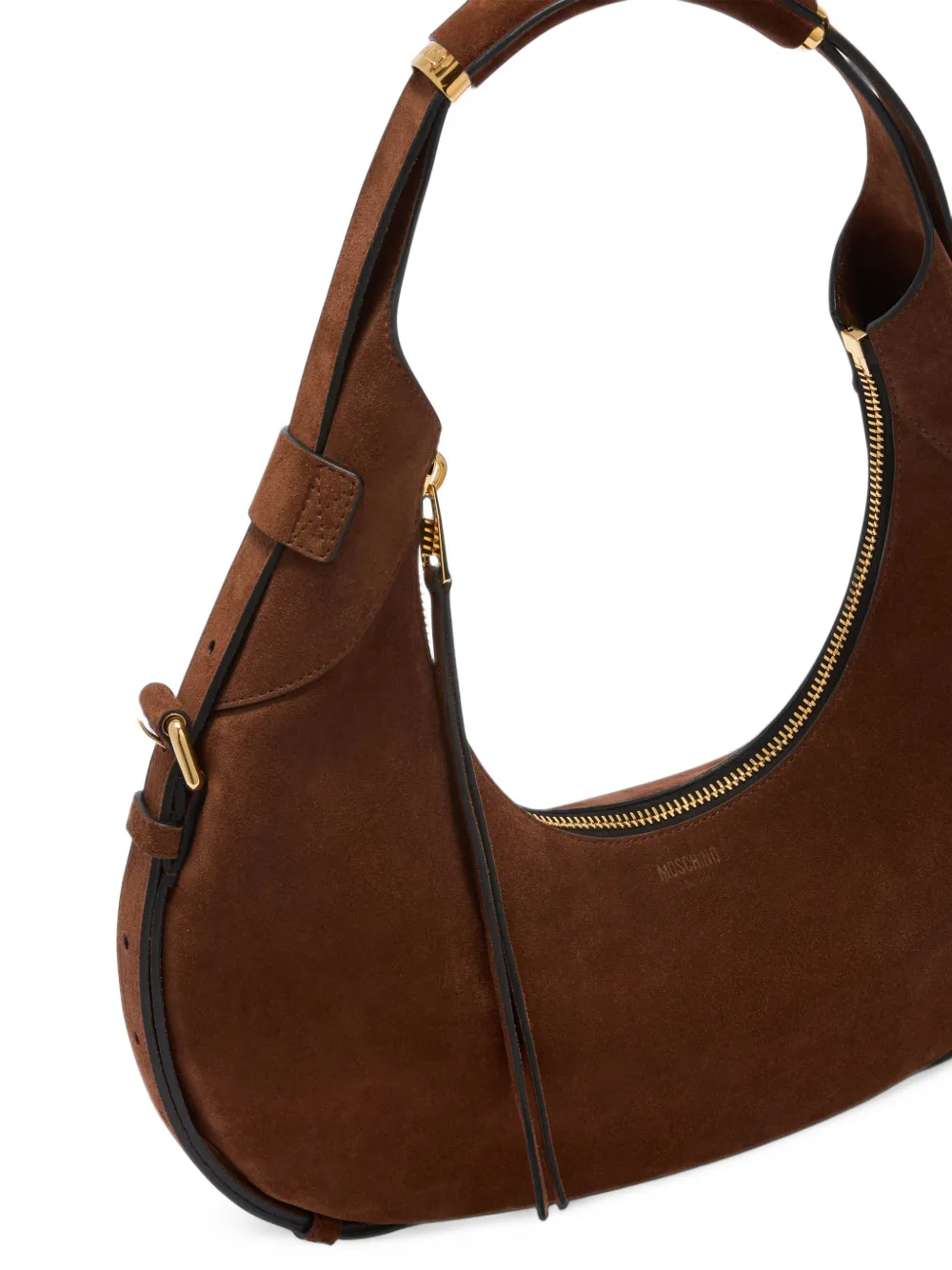 Moschino Suède schoudertas Bruin