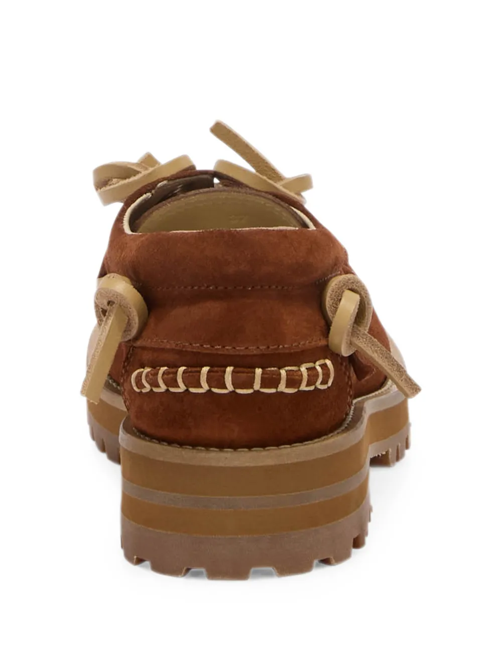Moschino suede whipstitch-trim loafers Bruin
