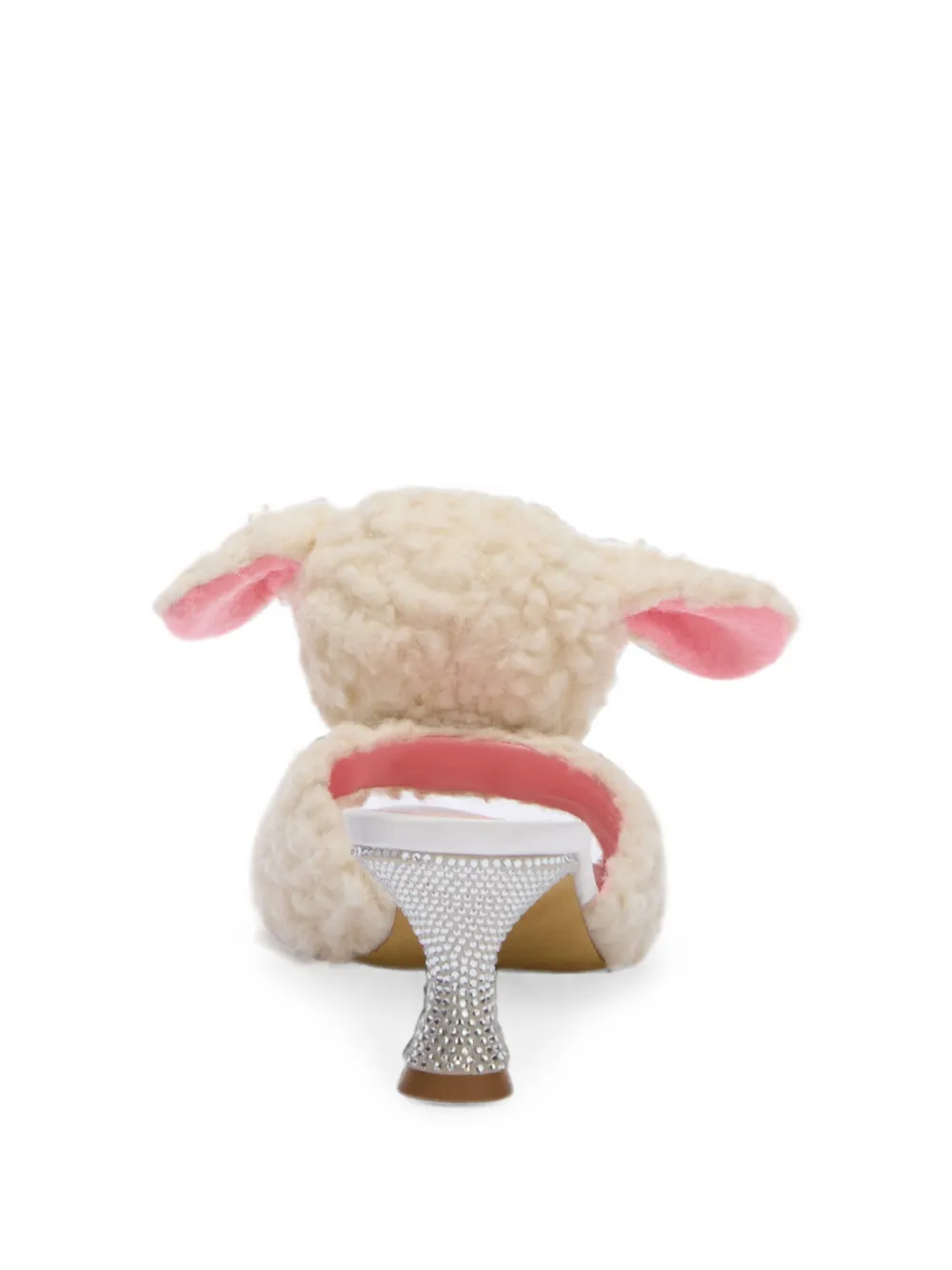 Moschino teddy-bear crystal-embellished mules Beige