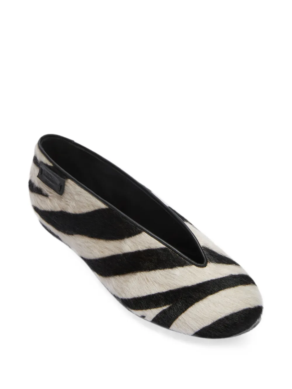 Moschino zebra-print ballet flats Beige