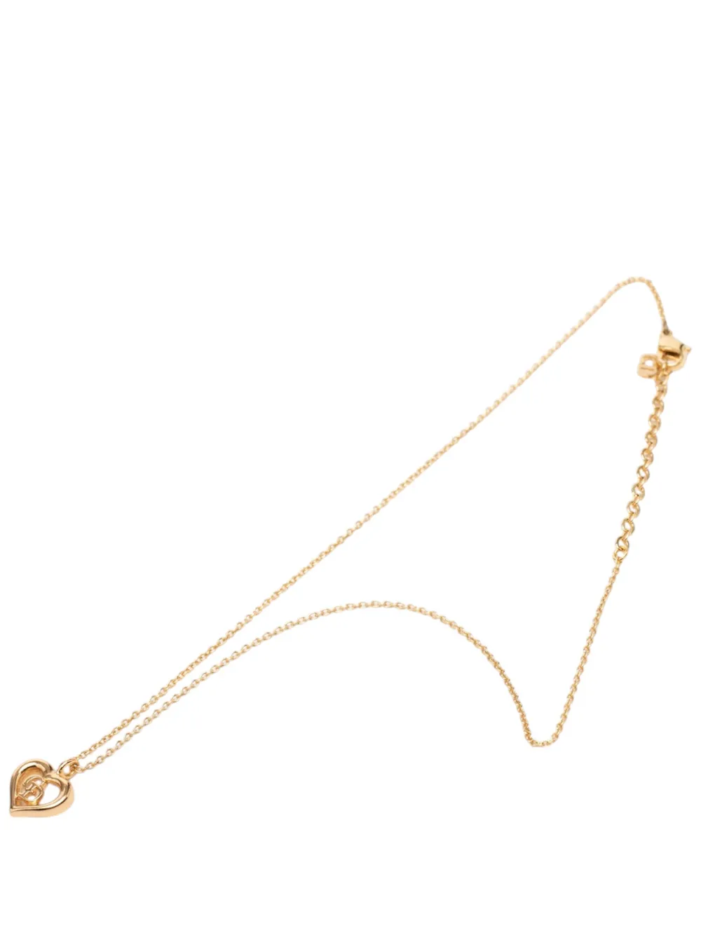 Christian Dior Pre-Owned 20th Century Gold Plated CD Logo Heart Pendant Necklace costume necklace - Oro