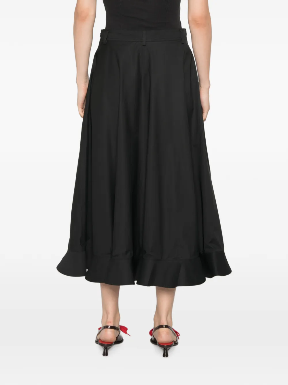 Moschino Midi-rok met ruches Zwart