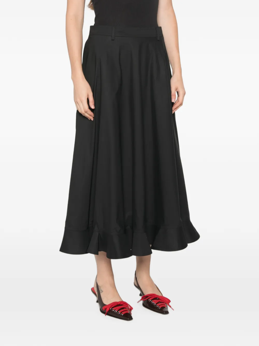 Moschino Midi-rok met ruches Zwart
