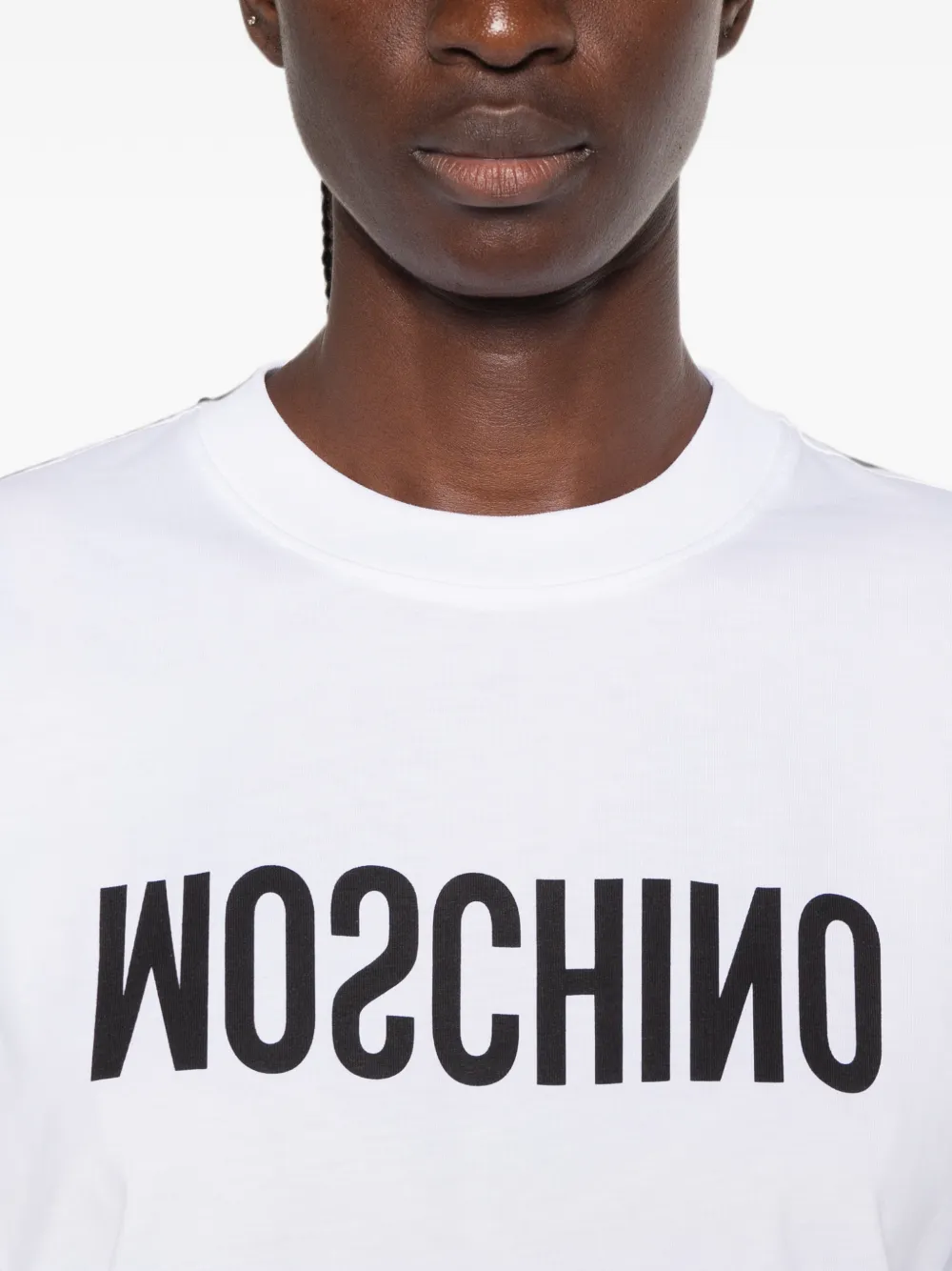 Moschino Katoenen T-shirt met logoprint Wit