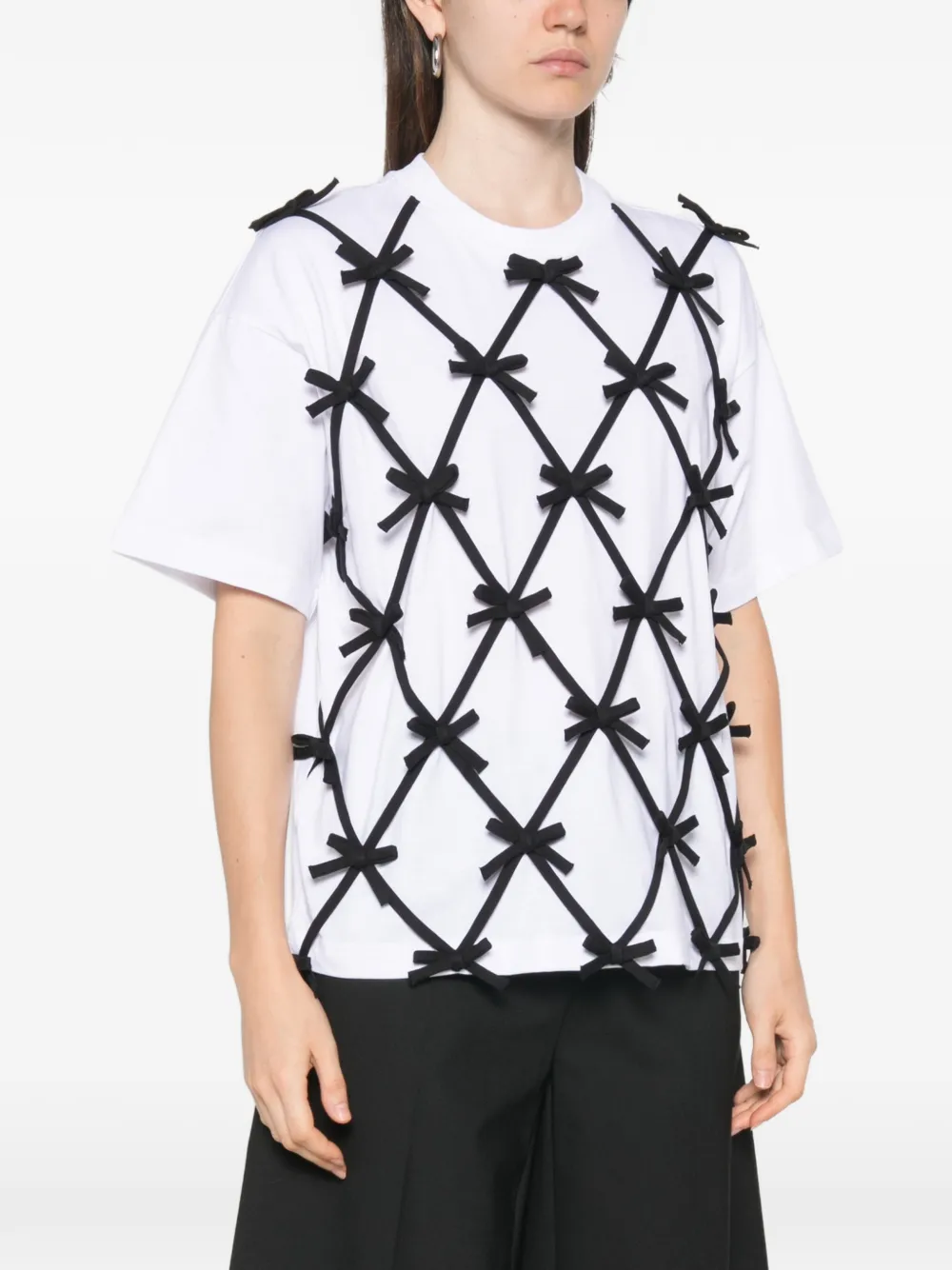 Moschino T-shirt verfraaid met strik Wit