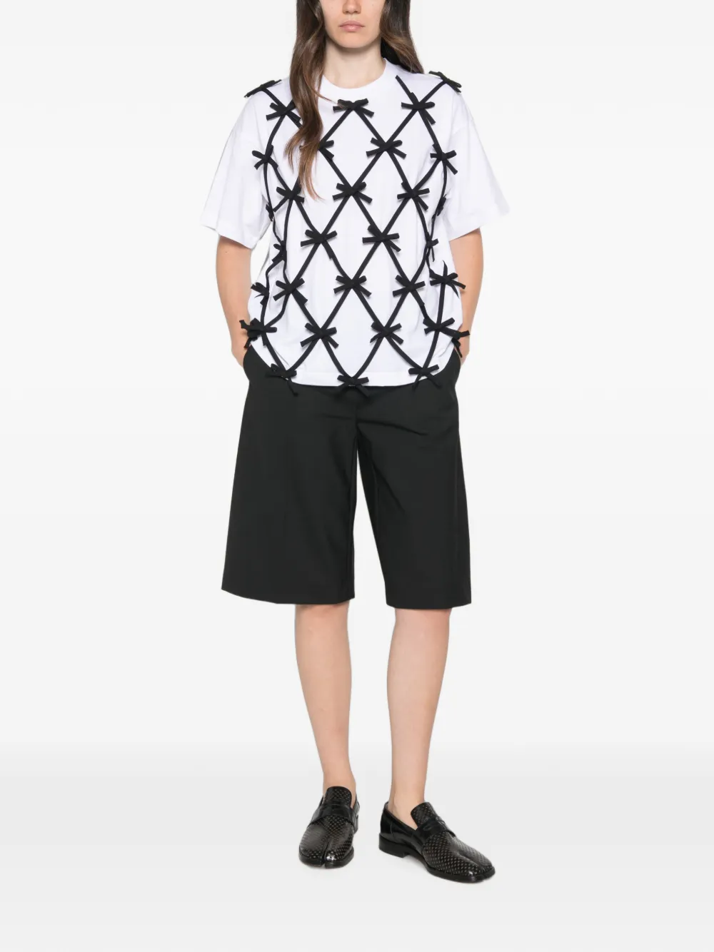 Moschino T-shirt verfraaid met strik Wit