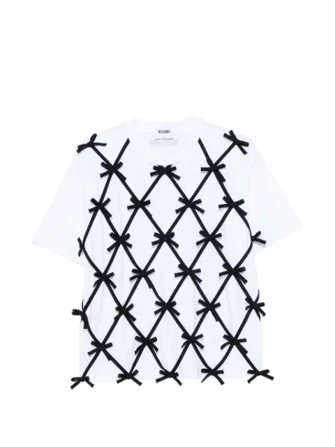 Moschino playera con capa de malla y detalle de moño