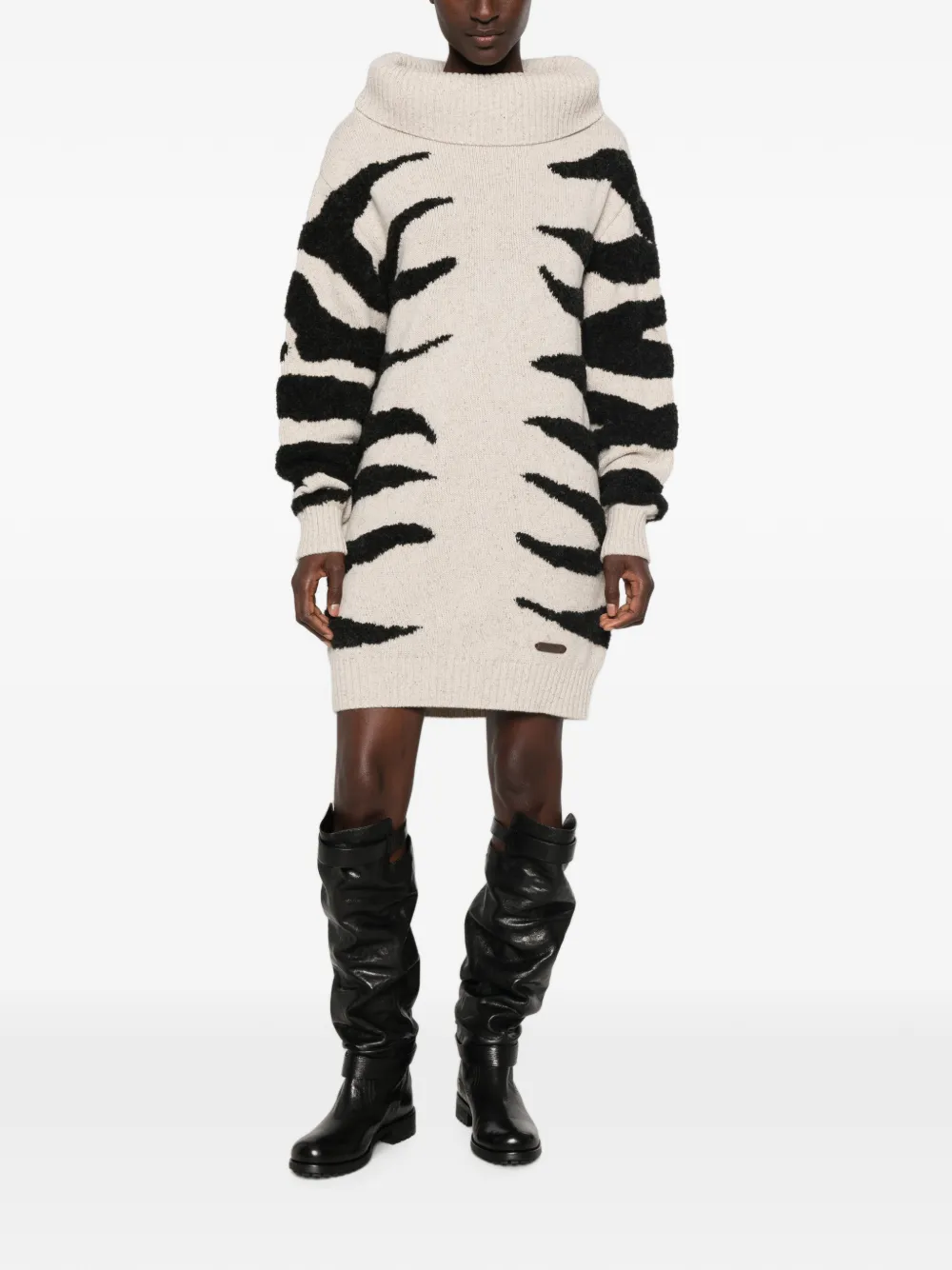Moschino Mini-jurk met lange mouwen Beige