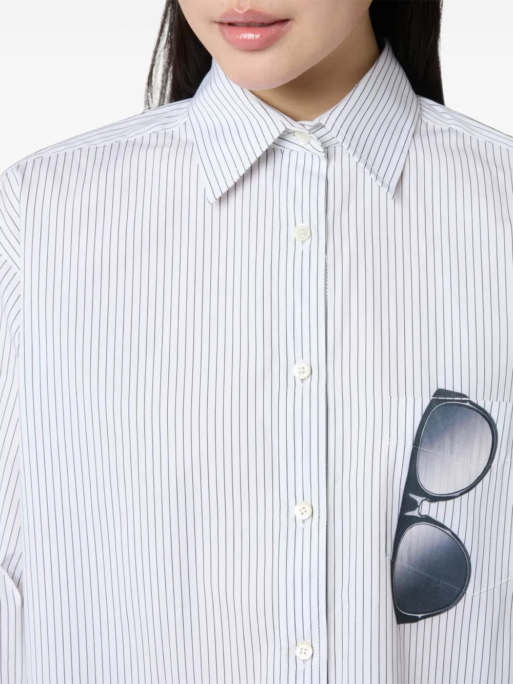 Moschino Popline katoenen blouse met print Wit