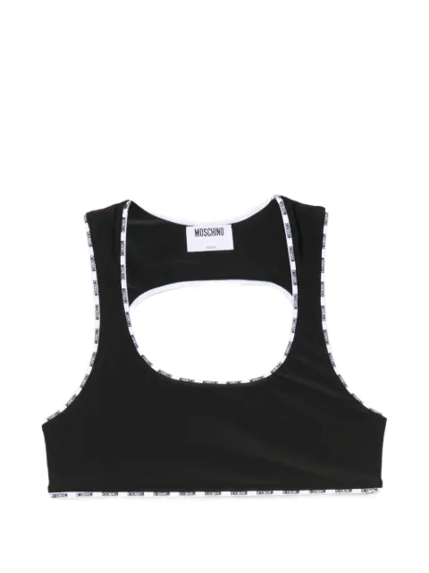 Moschino logo-trim cut-out bra