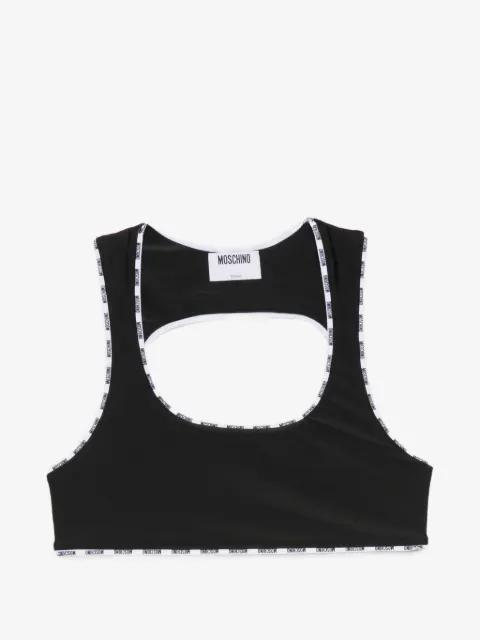 Moschino logo-trim cut-out bra