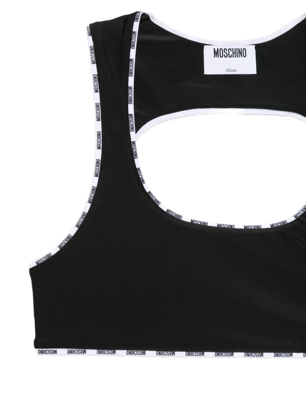 Moschino Bh met uitgesneden details en logo-afwerking Zwart