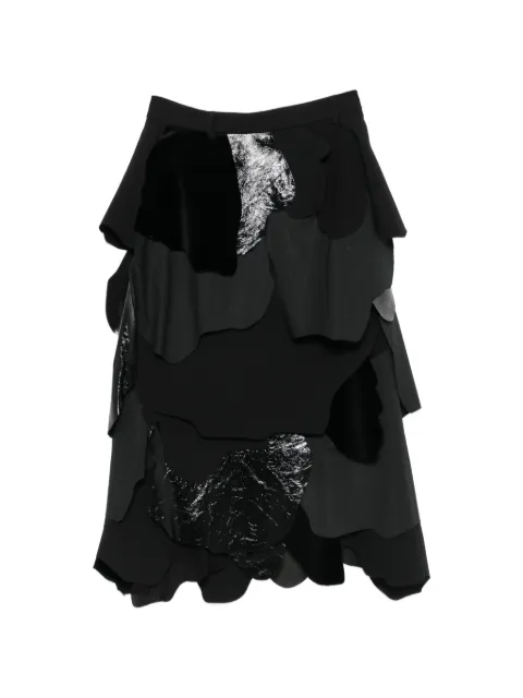 Moschino midi nederdel med patchwork og flere lag