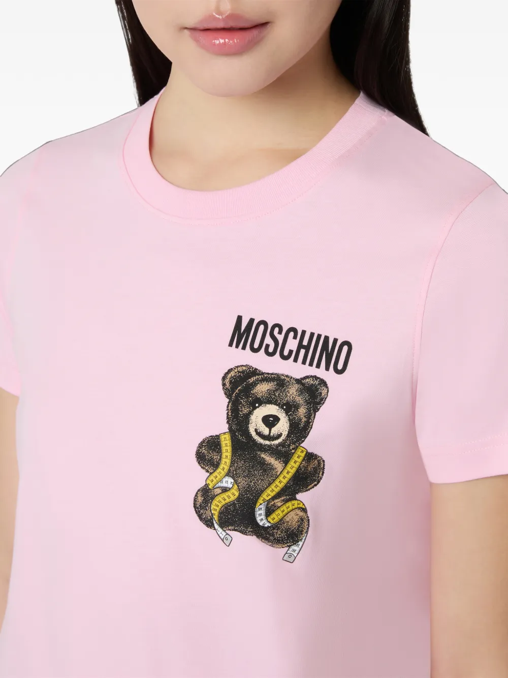 Moschino Teddy Bear jersey T-shirt van biologisch katoen Roze