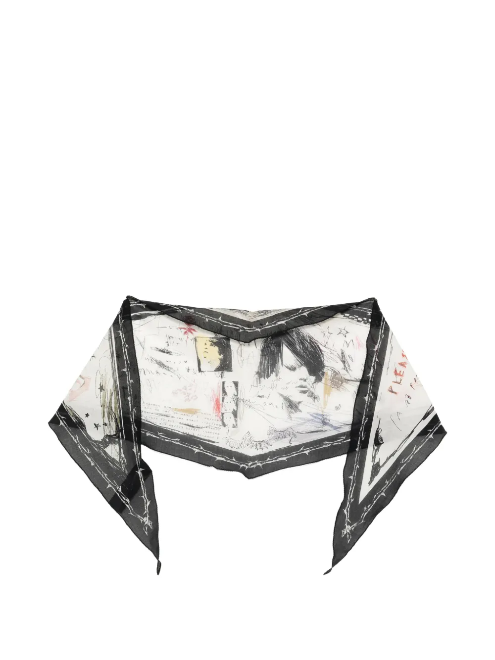 Ann Demeulemeester Allen Diamond bandana - White