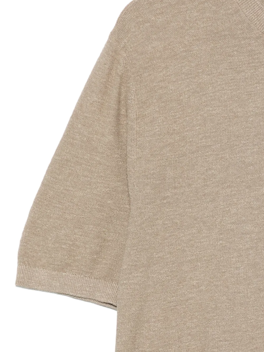Marc O'Polo T-shirt met geribbelde afwerking Beige