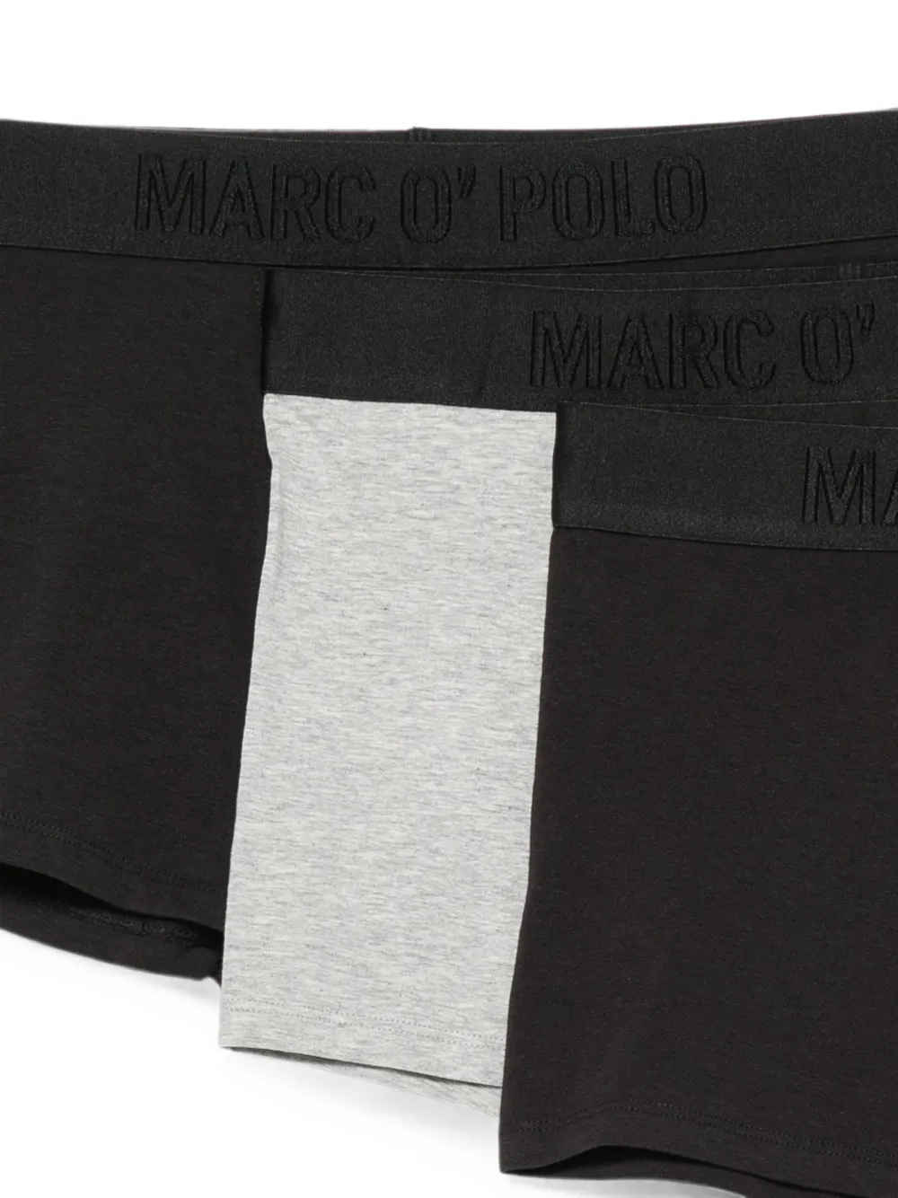 Marc O'Polo Drie boxershorts met logoband Zwart