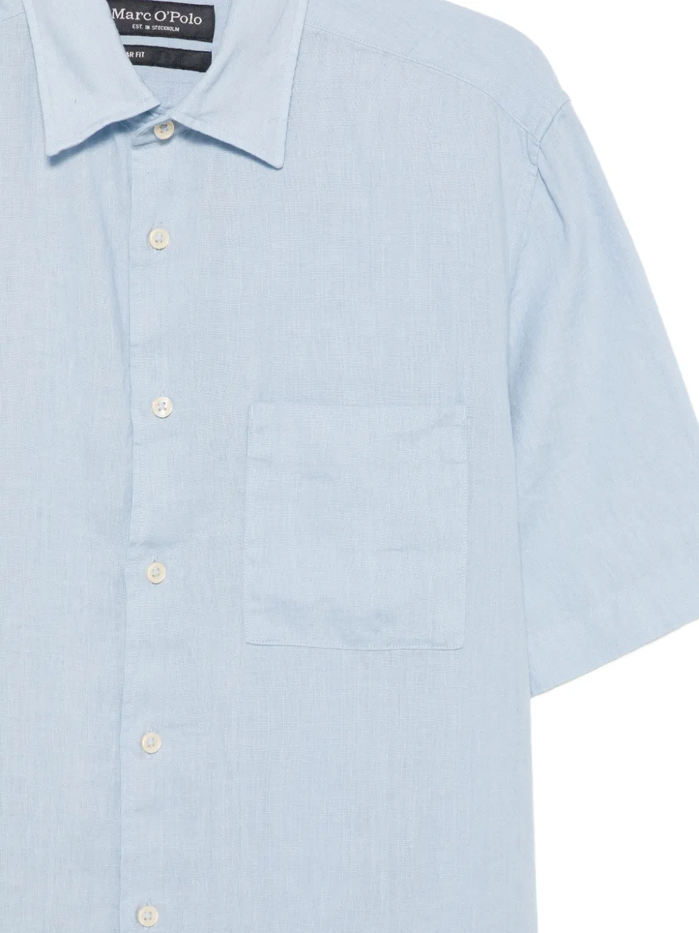 Marc O'Polo overhemd met korte mouwen Blauw