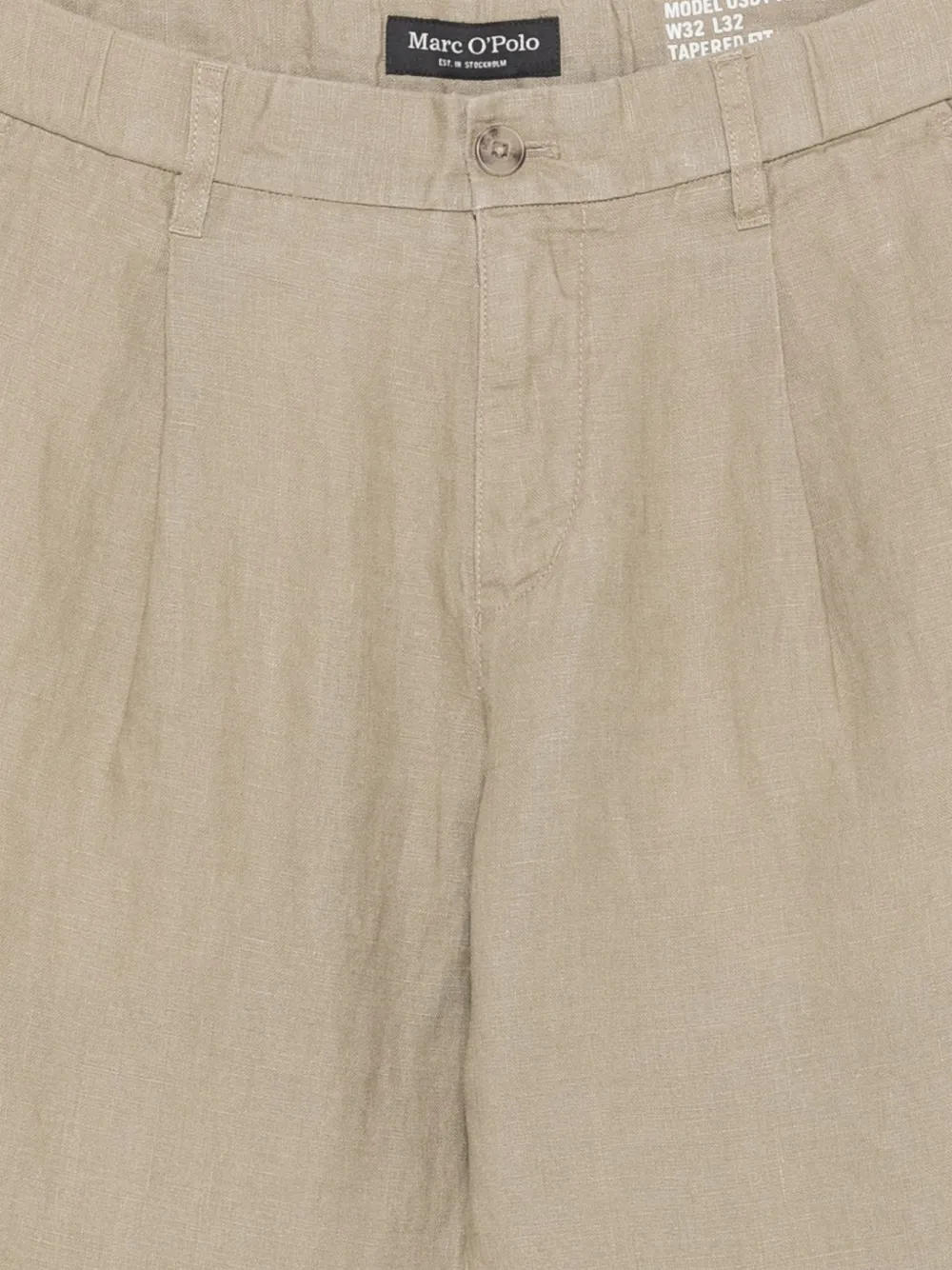 Marc O'Polo Osby plooibroek met toelopende pijpen Beige