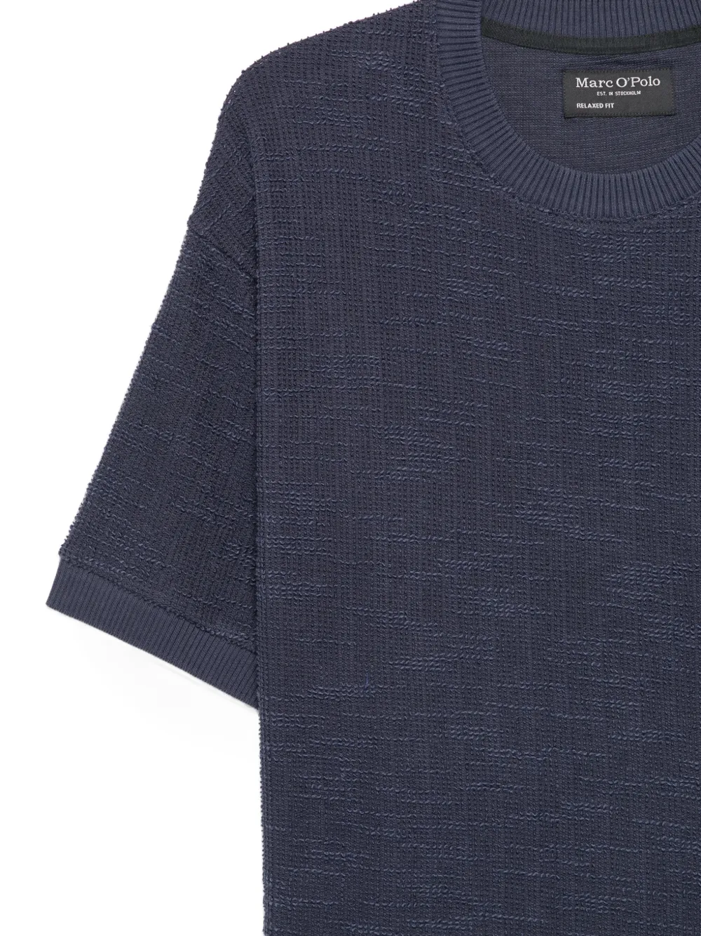Marc O'Polo Gebreid T-shirt met textuur Blauw
