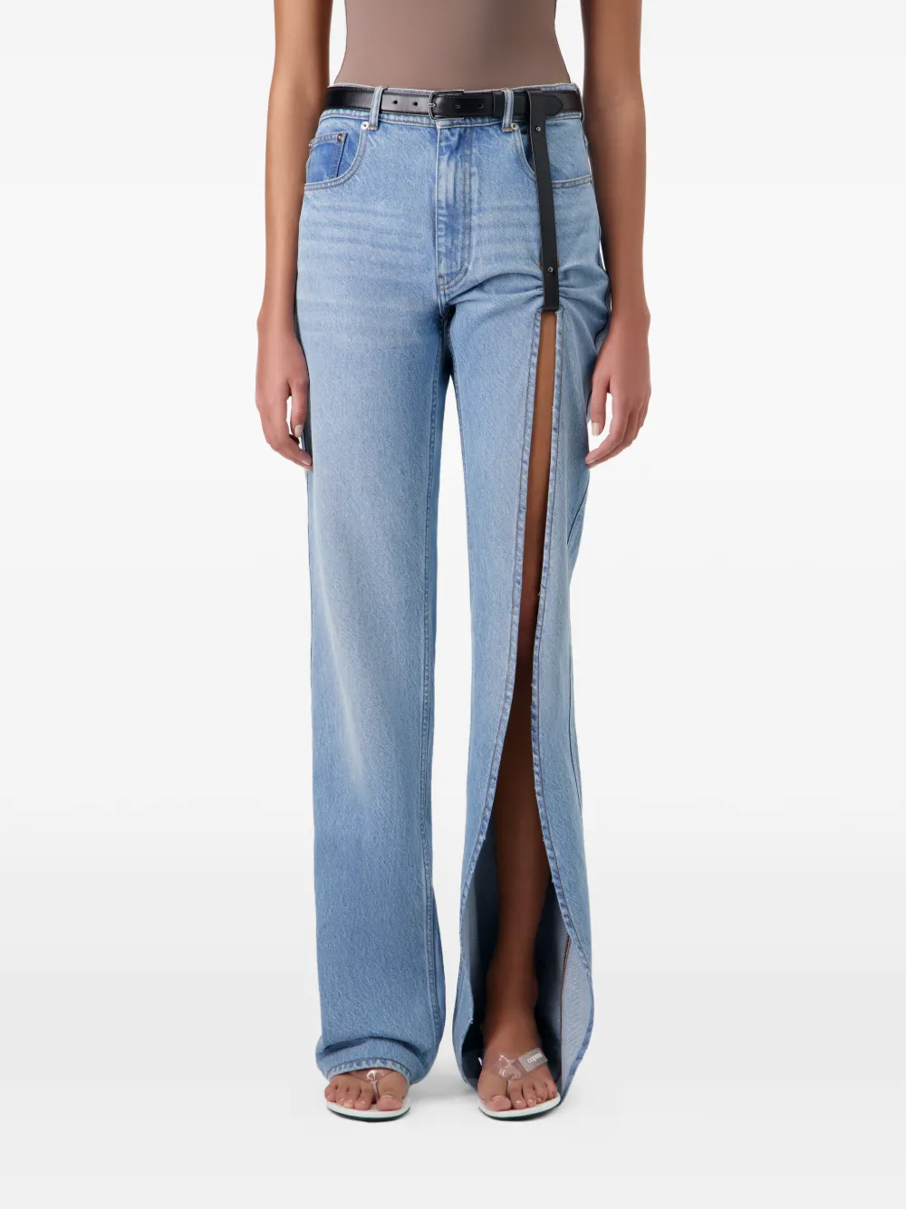 Coperni Jeans met hangend vlak Blauw