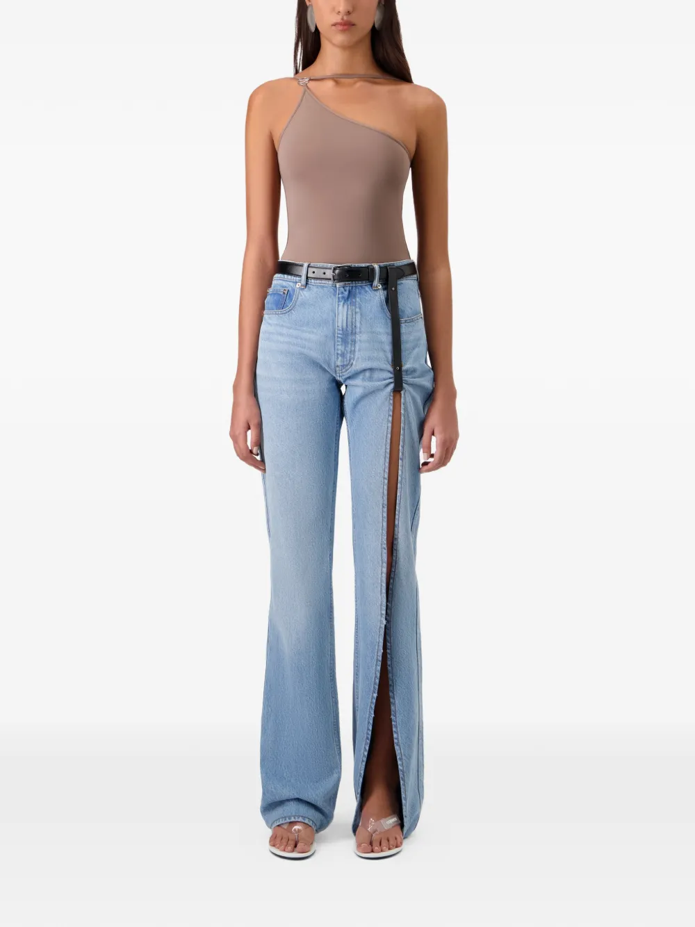 Coperni Jeans met hangend vlak Blauw