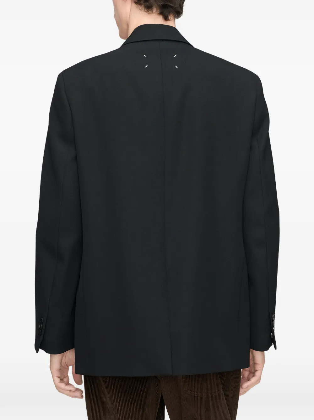 Maison Margiela Wollen blazer met enkele rij knopen Zwart