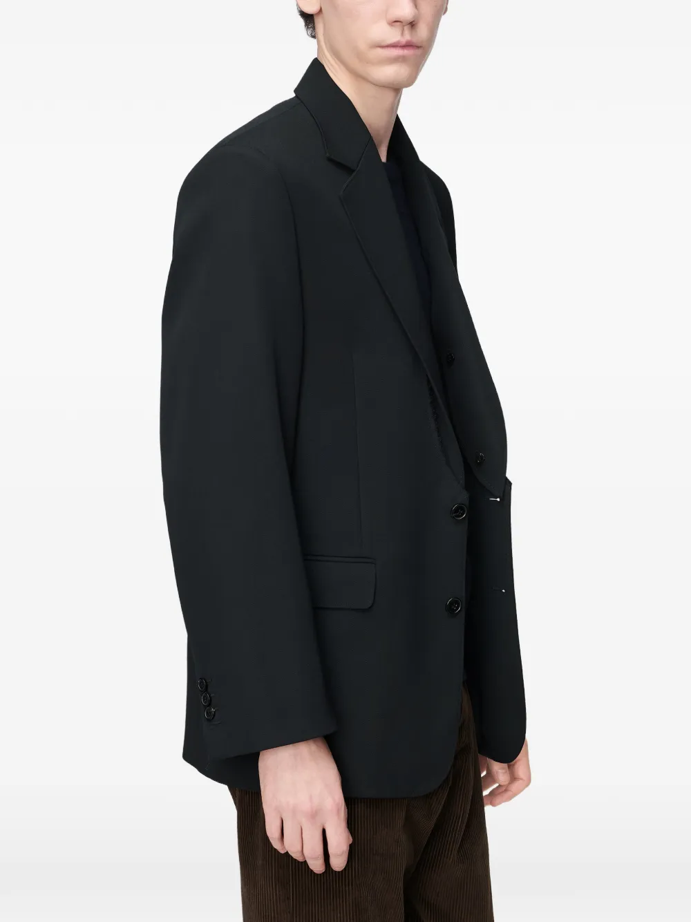 Maison Margiela Wollen blazer met enkele rij knopen Zwart