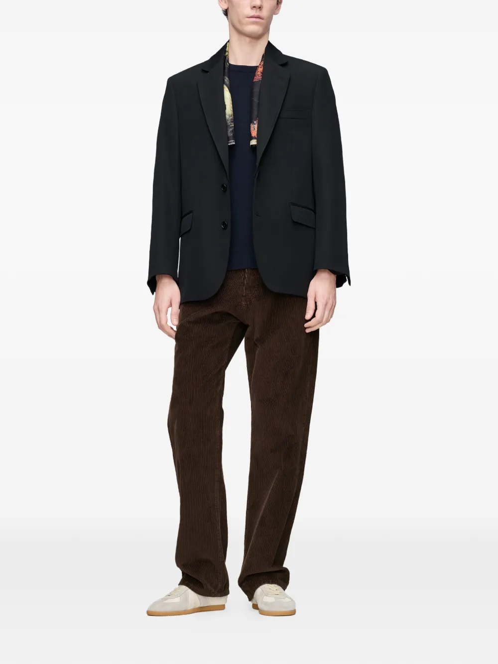 Maison Margiela Wollen blazer met enkele rij knopen Zwart