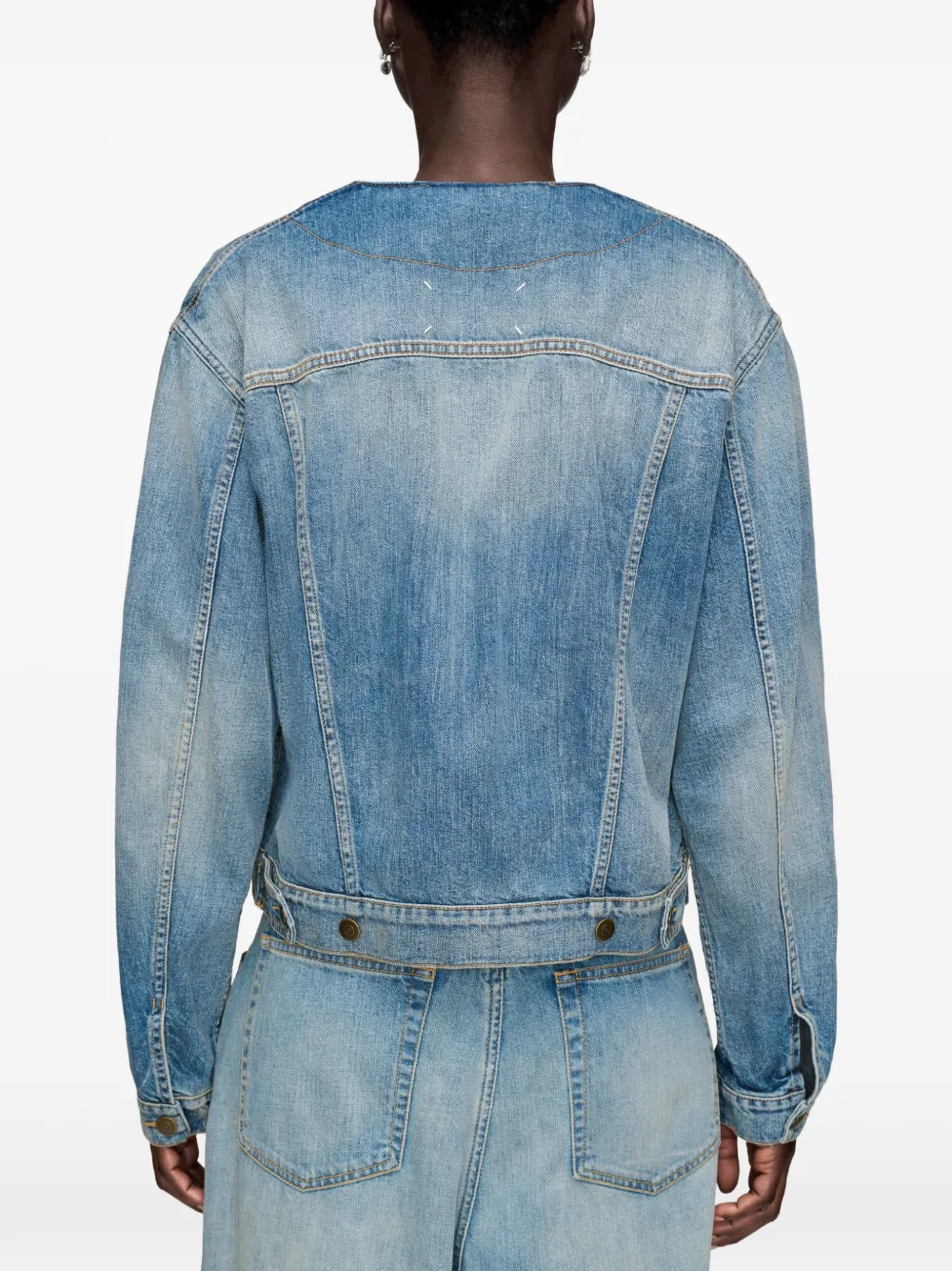 Maison Margiela Denim jack met opklapbare kraag Blauw