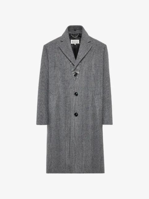Maison Margiela check frayed coat