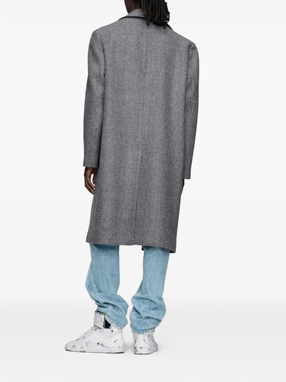 Maison Margiela Geruite jas met franje Grijs