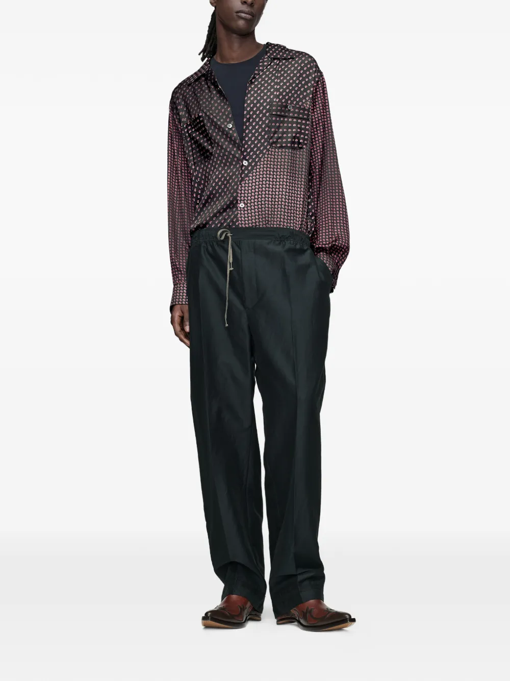 Maison Margiela Broek met trekkoord Blauw
