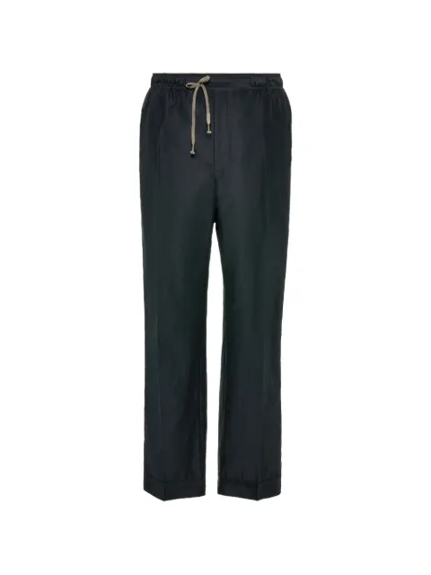 Maison Margiela cotton drawstring straight-leg trousers