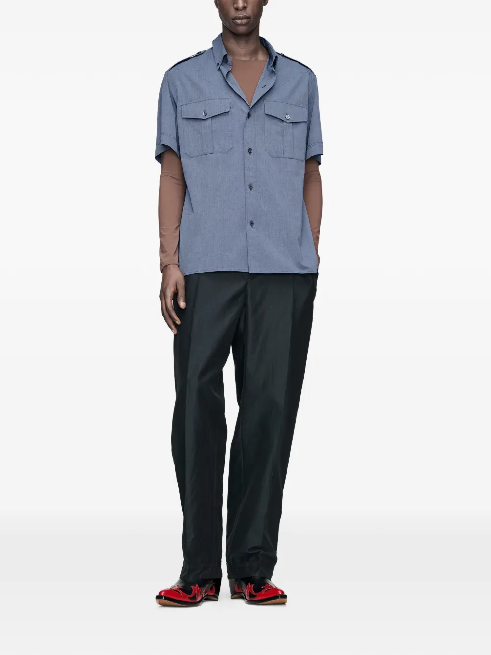 Maison Margiela Overhemd met korte mouwen Blauw