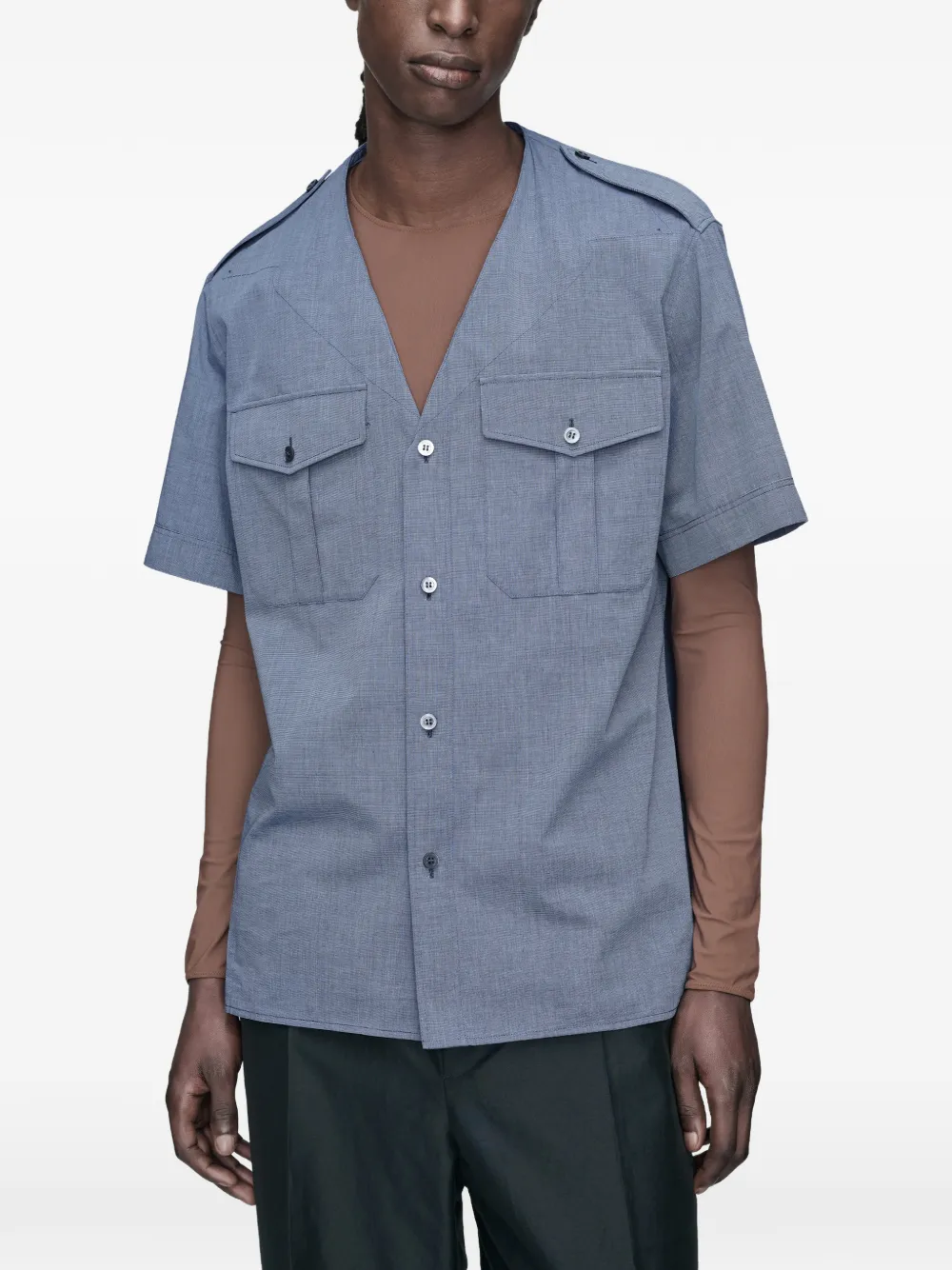 Maison Margiela Overhemd met korte mouwen Blauw