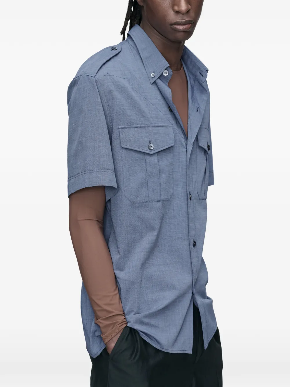 Maison Margiela Overhemd met korte mouwen Blauw