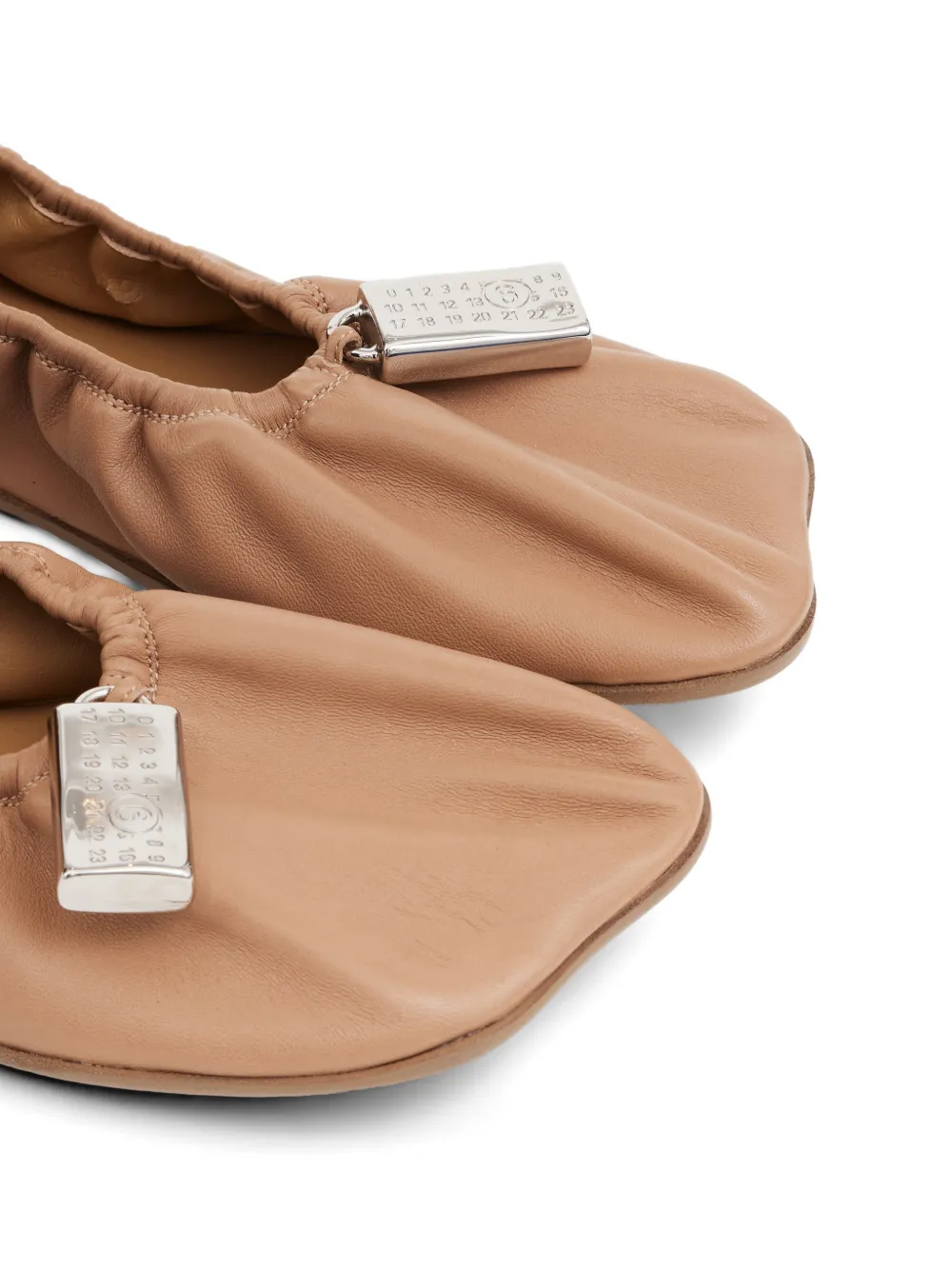 MM6 Maison Margiela Anatomic ballerina's met numeriek label Beige