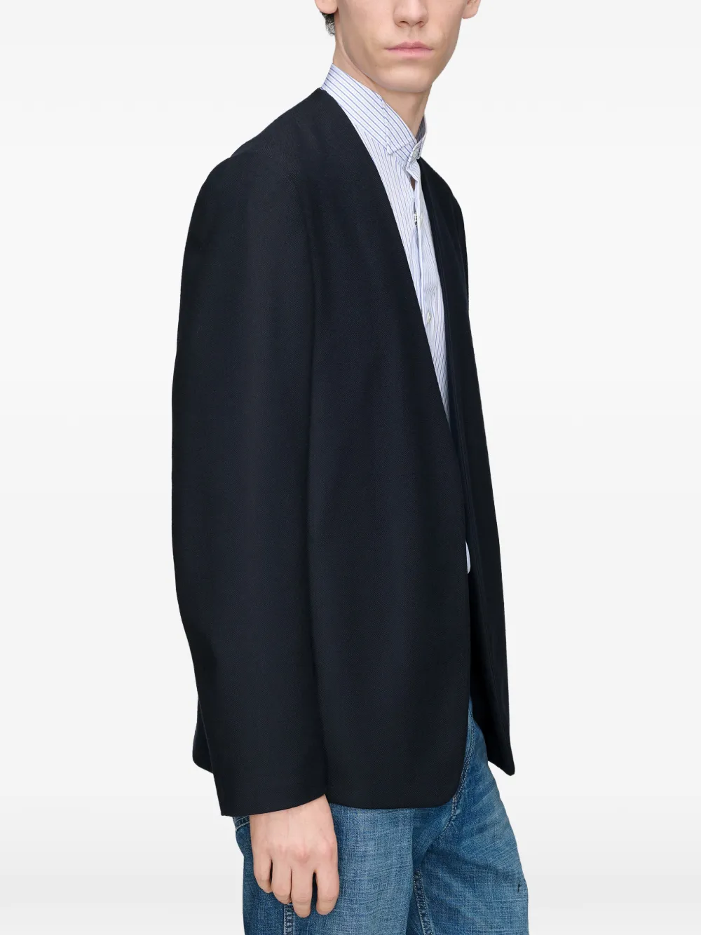 Maison Margiela Kraagloos jack Blauw