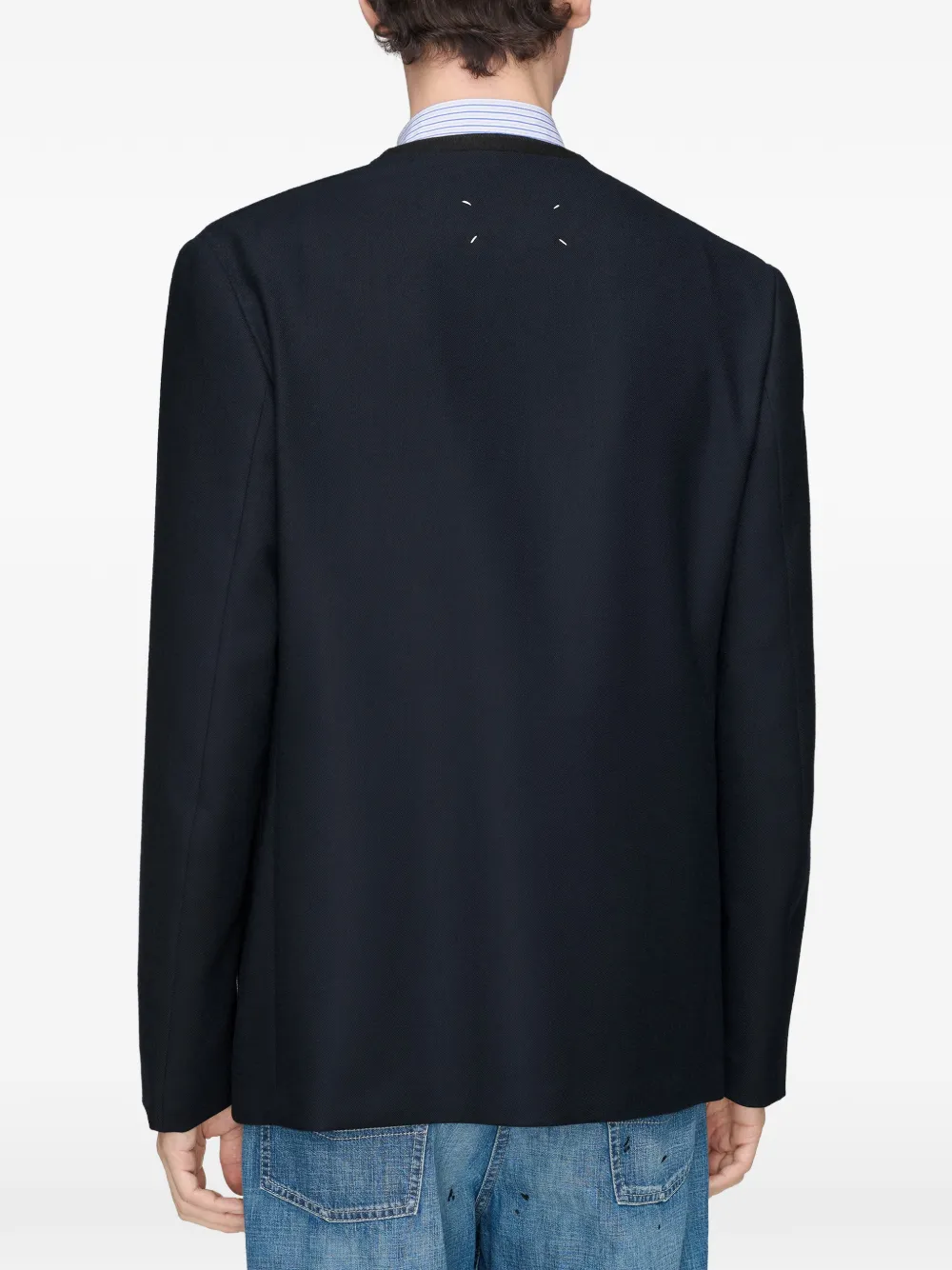 Maison Margiela Kraagloos jack Blauw
