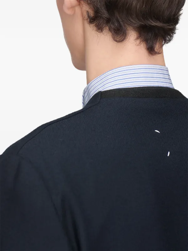 Maison Margiela open-front Collarless Jacket | Blue | FARFETCH