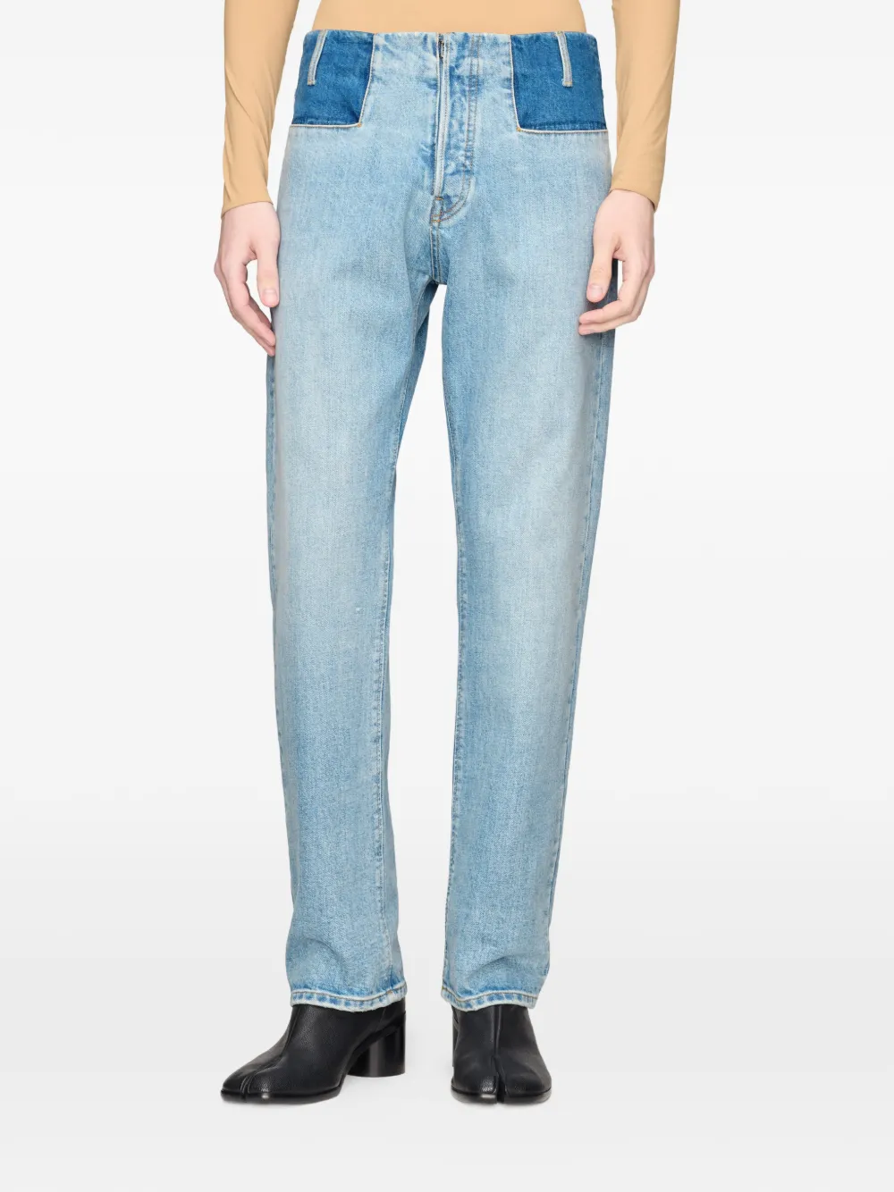 Maison Margiela Jeans met patchwork Blauw
