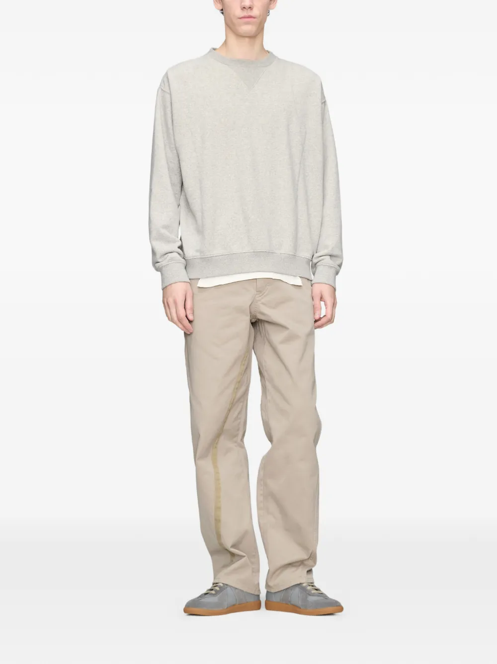 Maison Margiela Gelaagde sweater met gerafelde afwerking Grijs