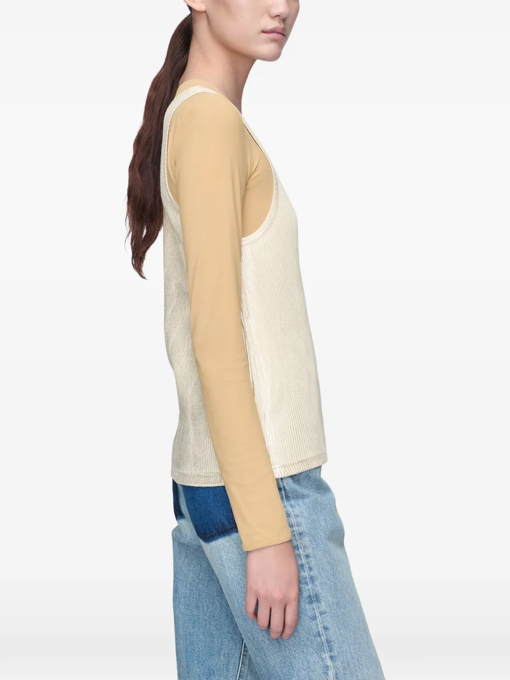 Maison Margiela Geribbelde tanktop Beige