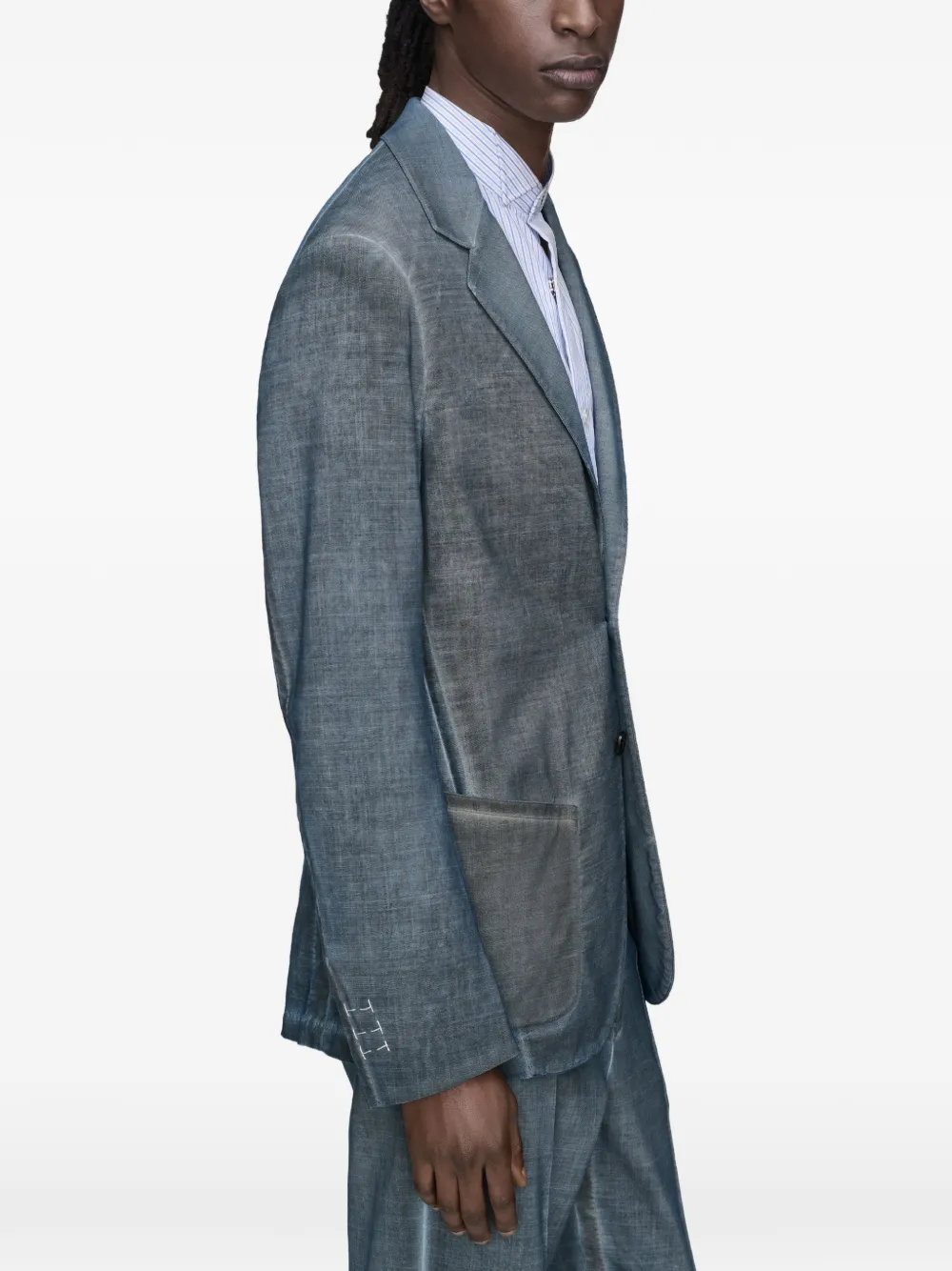 Maison Margiela Blazer met enkele rij knopen Blauw